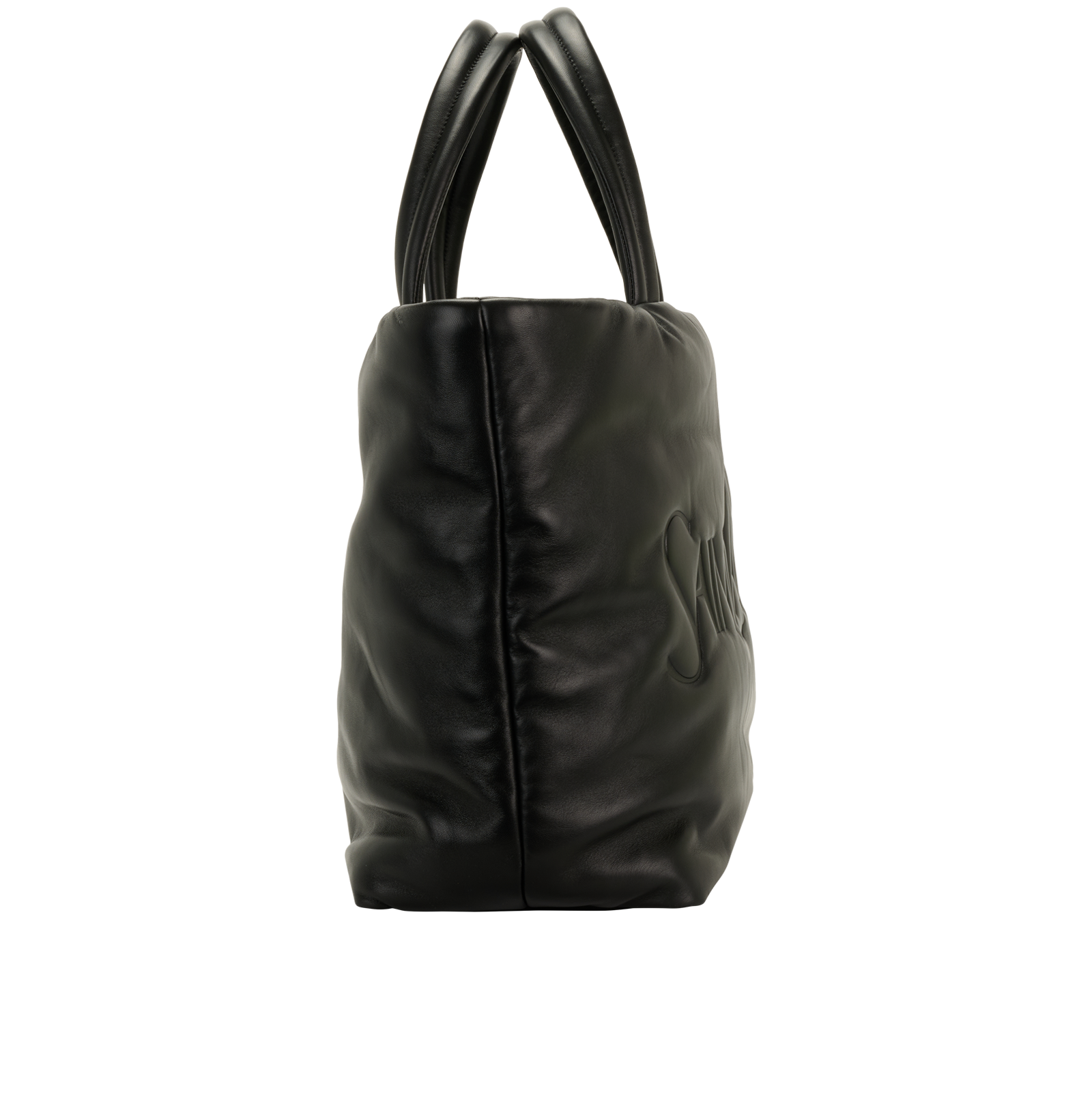 Logo Embossed Large Tote, &pound;1,600, Handbags, Black, Leather, Side view